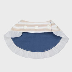 Navy Denim Dog Bandana With Bear Embroidery