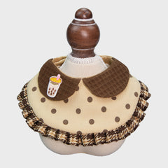 Polka Dot Milk Tea Embroidery Pet Bandana