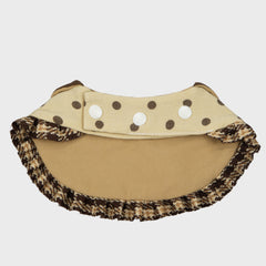 Polka Dot Milk Tea Embroidery Pet Bandana