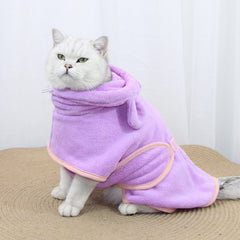 Super Absorbent Coral Fleece Pet Bathrobe – Soft & Quick-Dry Towel Robe