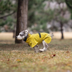 Full Coverage Dog Raincoat with High Collar and Reflective Trim
