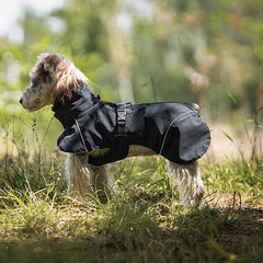 Full Coverage Dog Raincoat with High Collar and Reflective Trim