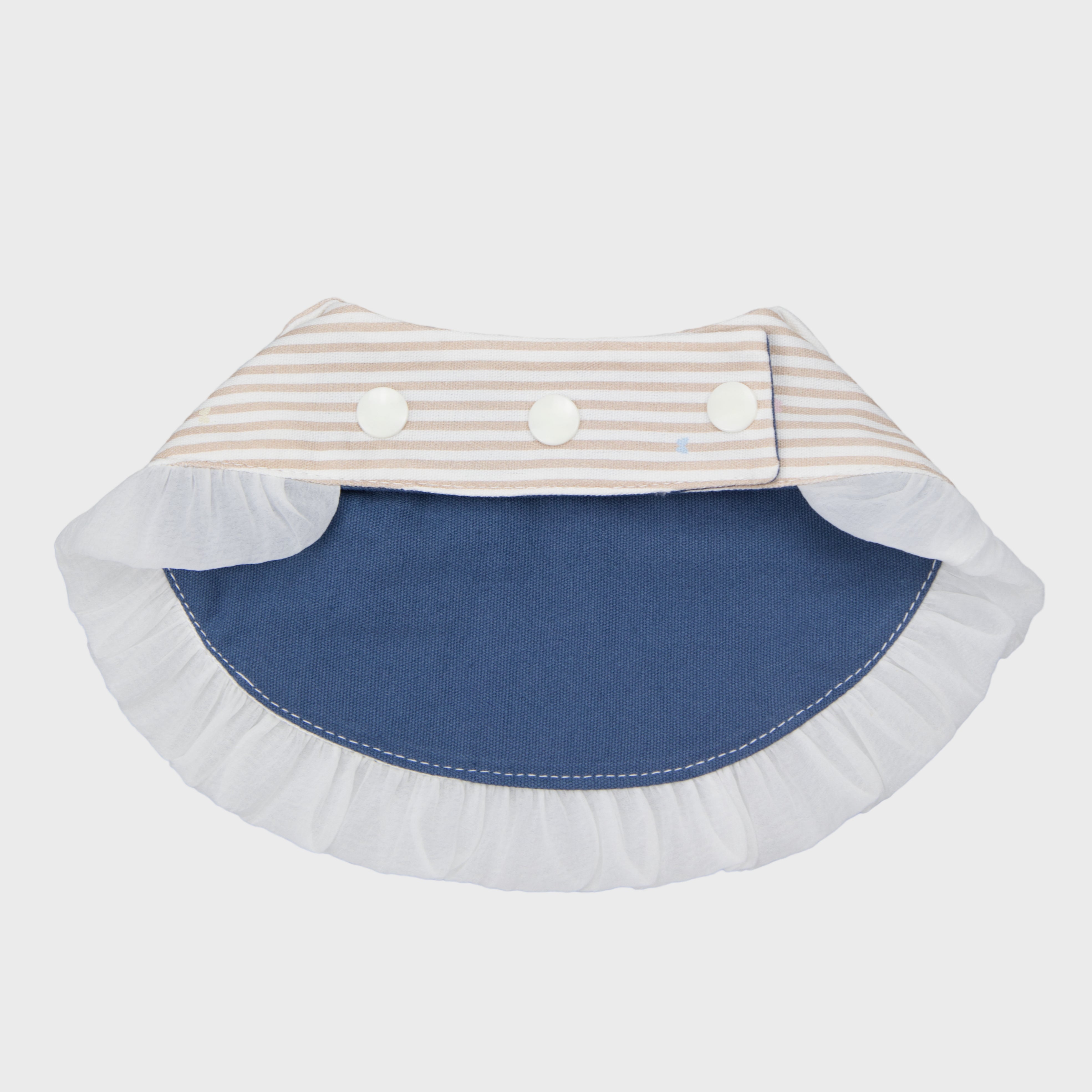 Navy Denim Dog Bandana With Bear Embroidery