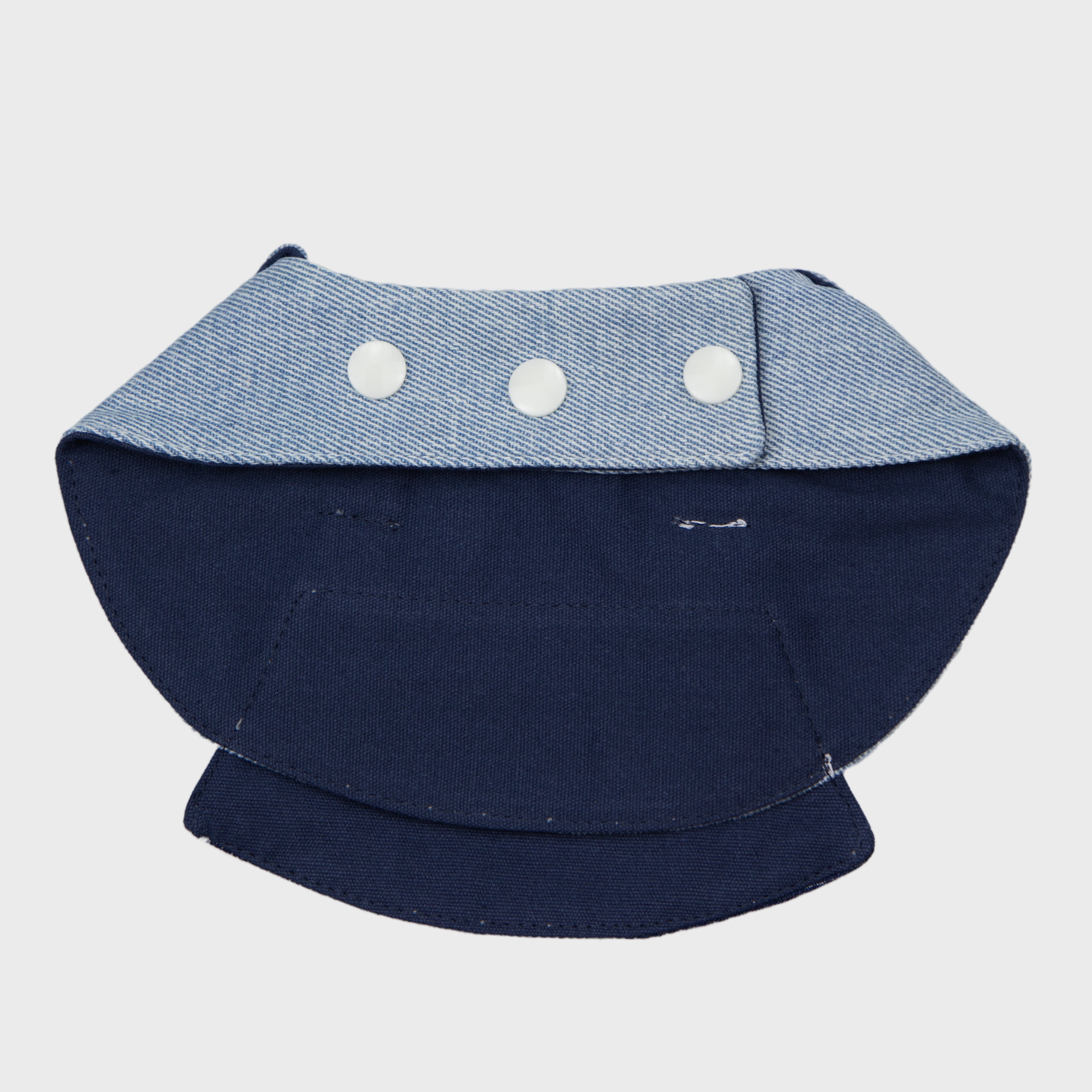 Denim Collar Pet Bandana With Cartoon Print