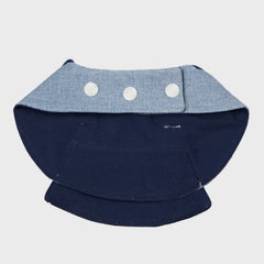 Denim Collar Pet Bandana With Cartoon Print