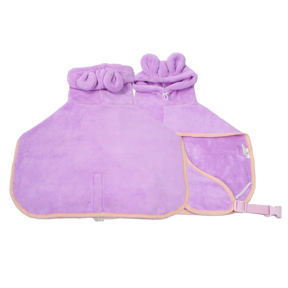 Super Absorbent Coral Fleece Pet Bathrobe – Soft & Quick-Dry Towel Robe