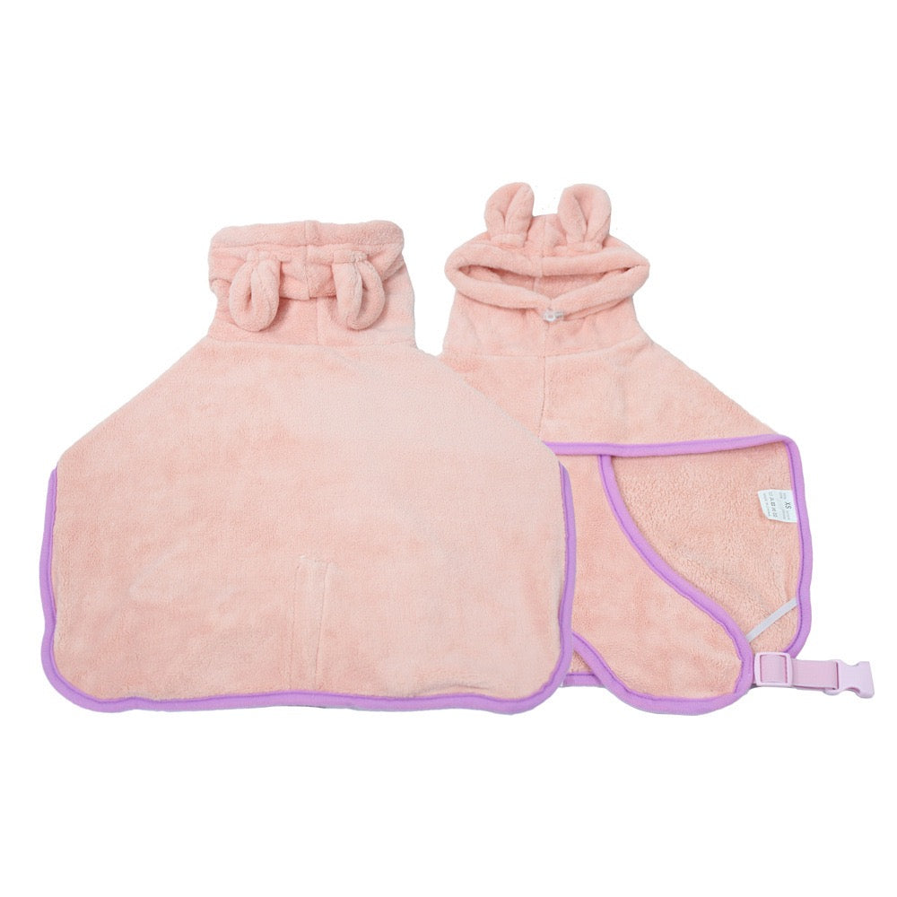 Super Absorbent Coral Fleece Pet Bathrobe – Soft & Quick-Dry Towel Robe