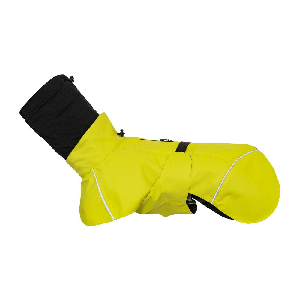 Full Coverage Dog Raincoat with High Collar and Reflective Trim