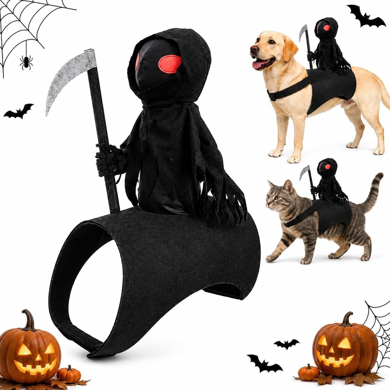 Halloween Grim Reaper Pet Costume for Dogs and Cats 丨Halloween Costume