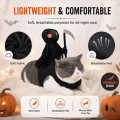 Halloween Grim Reaper Pet Costume for Dogs and Cats 丨Halloween Costume