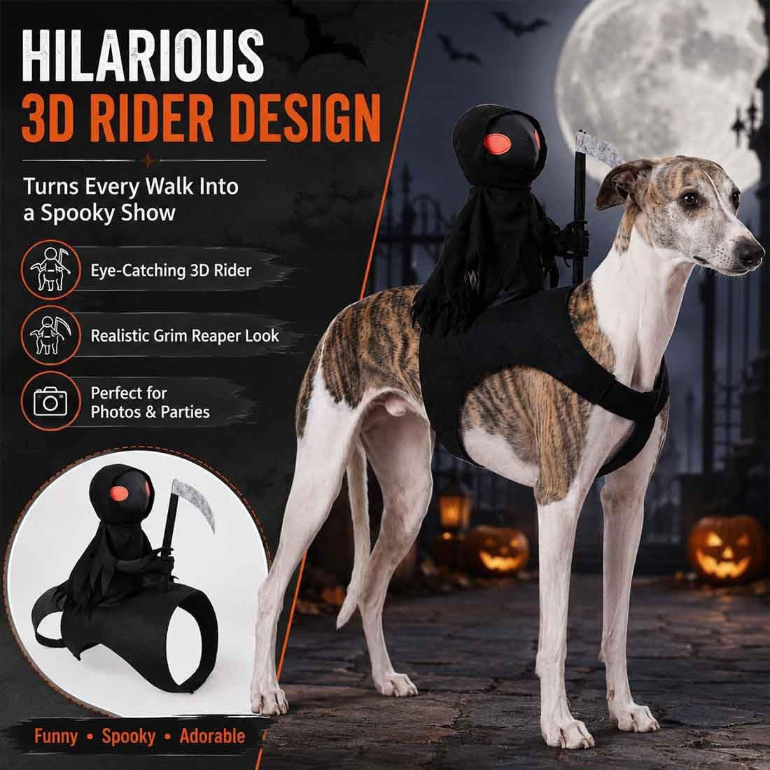Halloween Grim Reaper Pet Costume for Dogs and Cats 丨Halloween Costume