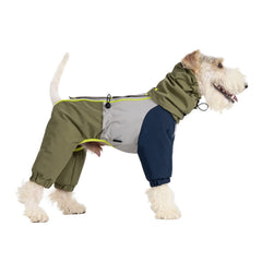 4 Leg Dog Raincoat Full Coverage Waterproof Windproof Dog Rain Jacket White Background