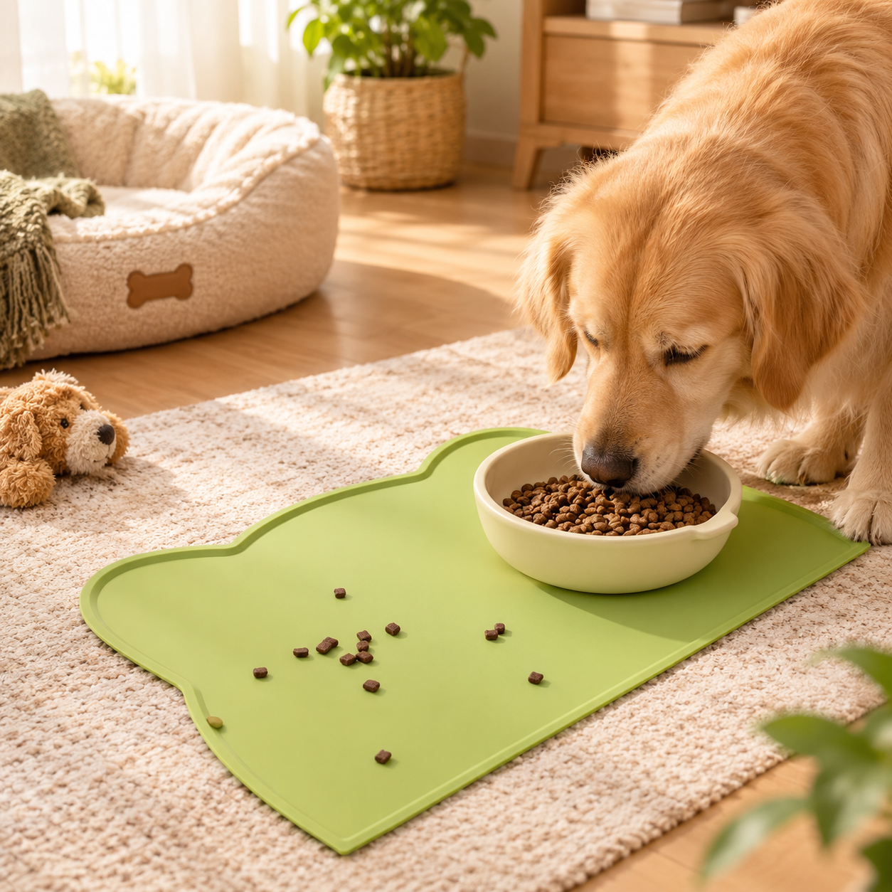 Cat Ear Silicone Pet Feeding Mat Waterproof Non-Slip Food Mat for Cats and Dogs