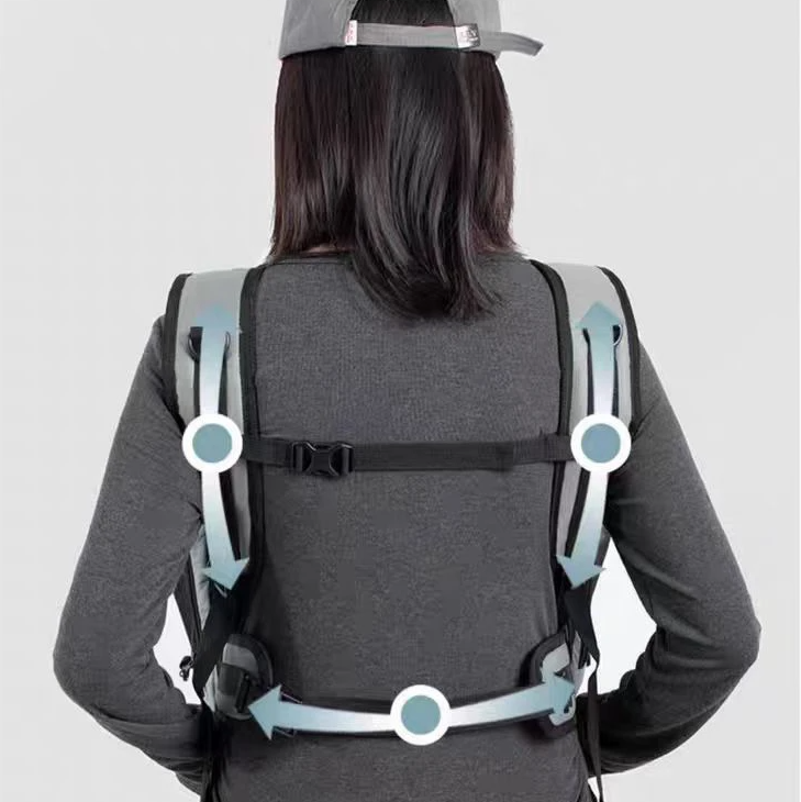 Grey PawHavens pet carrier backpack back view, wearable backpack for small pets