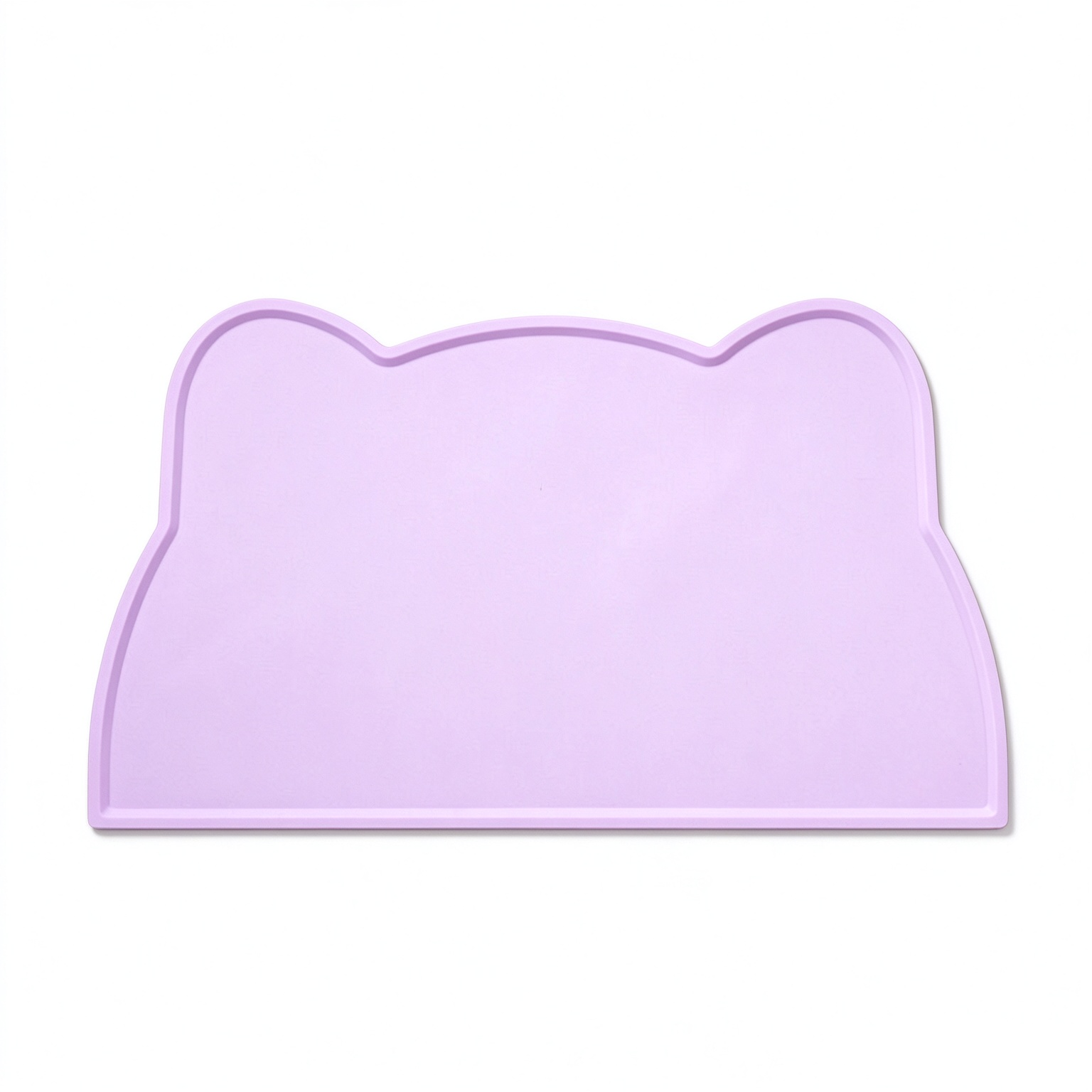 Solid lavender purple cat ear silicone pet feeding mat