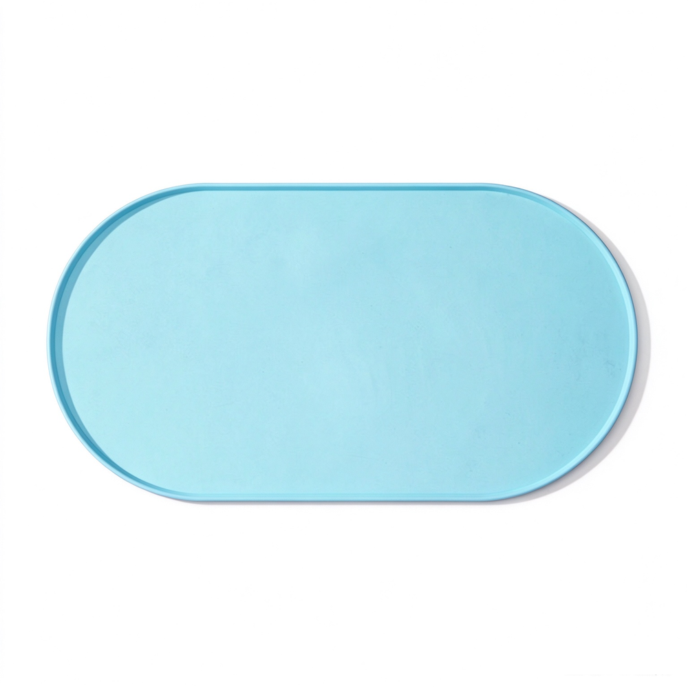 Light blue silicone pet feeding mat for pets
