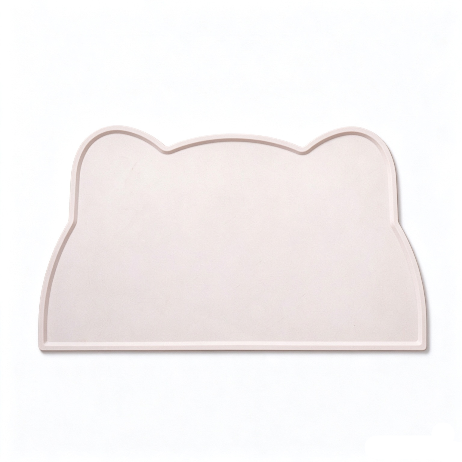 Solid off white cat ear silicone pet feeding mat