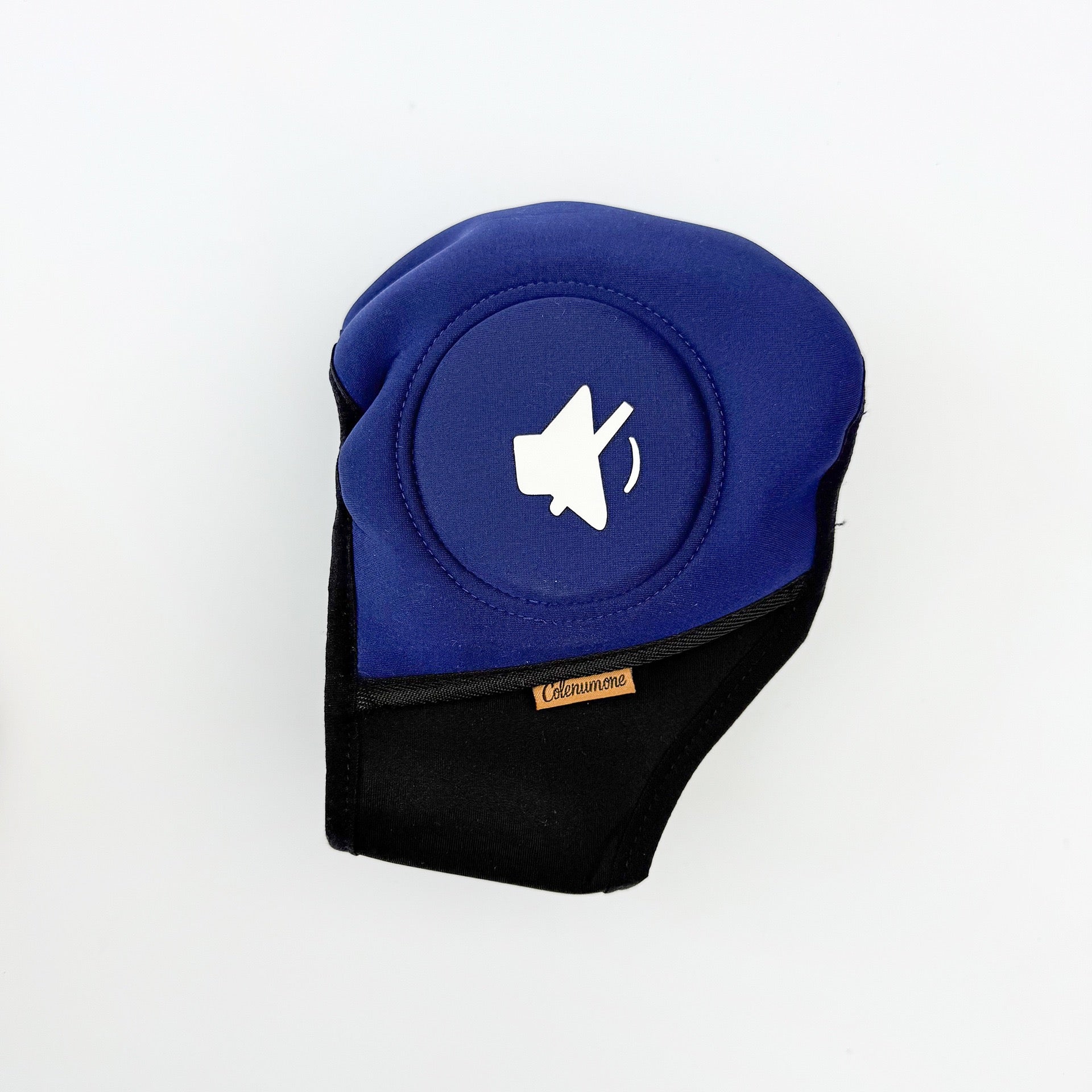 PawHavens blue calming ear muffs for dogs, featuring a soft wraparound design for comfortable ear coverage and noise reduction.
