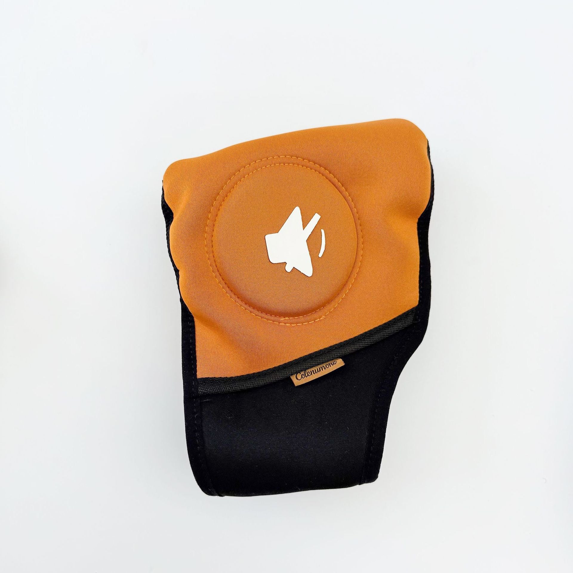 PawHavens orange calming ear muffs for dogs, featuring a soft wraparound design for comfortable ear coverage and noise reduction.