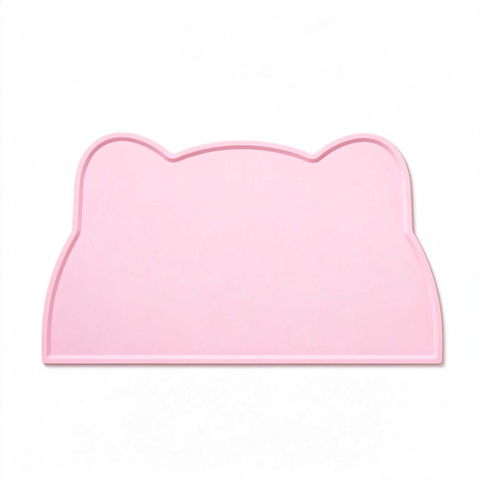 Solid soft pink cat ear silicone pet feeding mat