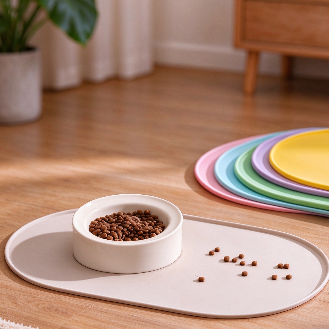 Pastel silicone pet feeding mat product information waterproof mat for cats dogs